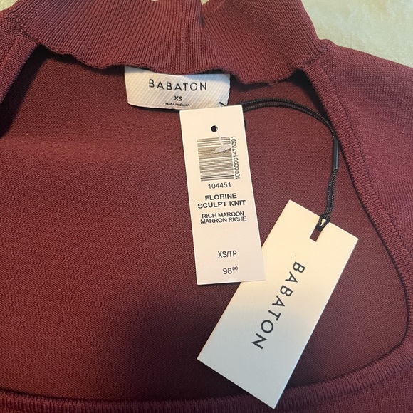 Babaton sculpt knit top in Deep Maroon - Picture 3 of 3